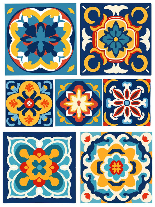 Turkish Mosaic Tiles - Instant Transfer Sheet