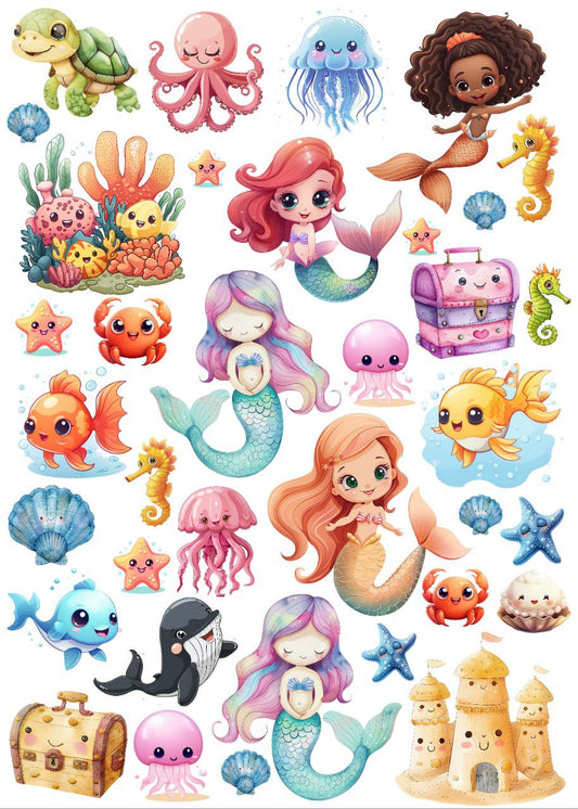 Underwater World Mermaid (Instant Transfer Sheet)
