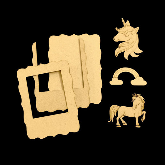 Unicorn - (Mini Fridge Magnet Photo Frame / Wall Photo Frame ( MDF )