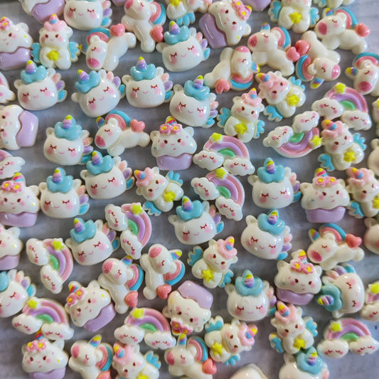Unicorn Acrylic Charms-Cabochons (Flatback)