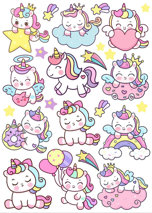 Unicorn Baby Cute elements (Instant Transfer Sheet))