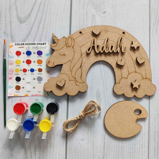 Unicorn Cloud - DIY Name Plate Kit (Personalised MDF)