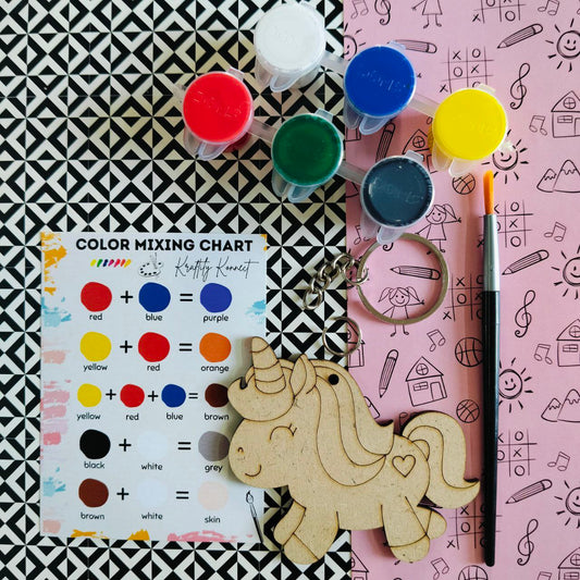 Unicorn (DIY Keychain Kit For Kids - MDF)