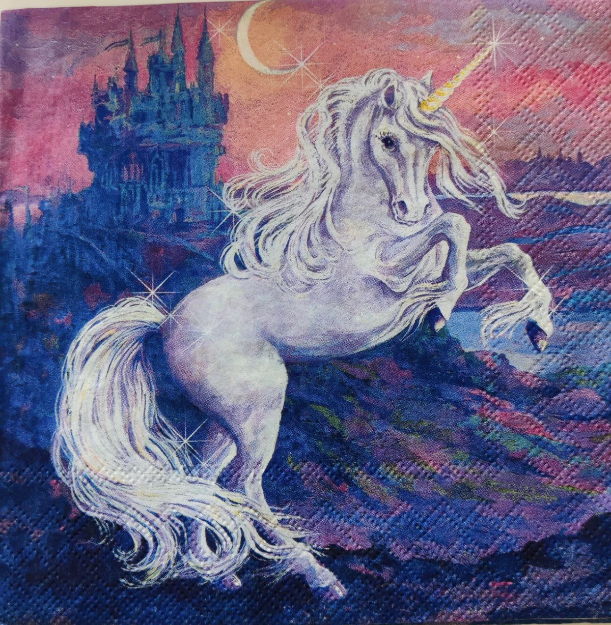 Unicorn n Castle  ( German napkins Tissues )