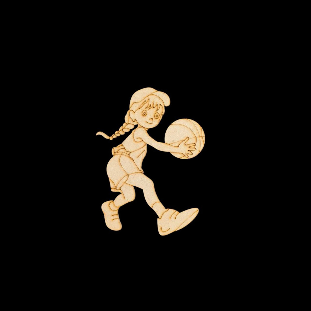 Basketball Pro Girl (MDF - Premarked Painting base)
