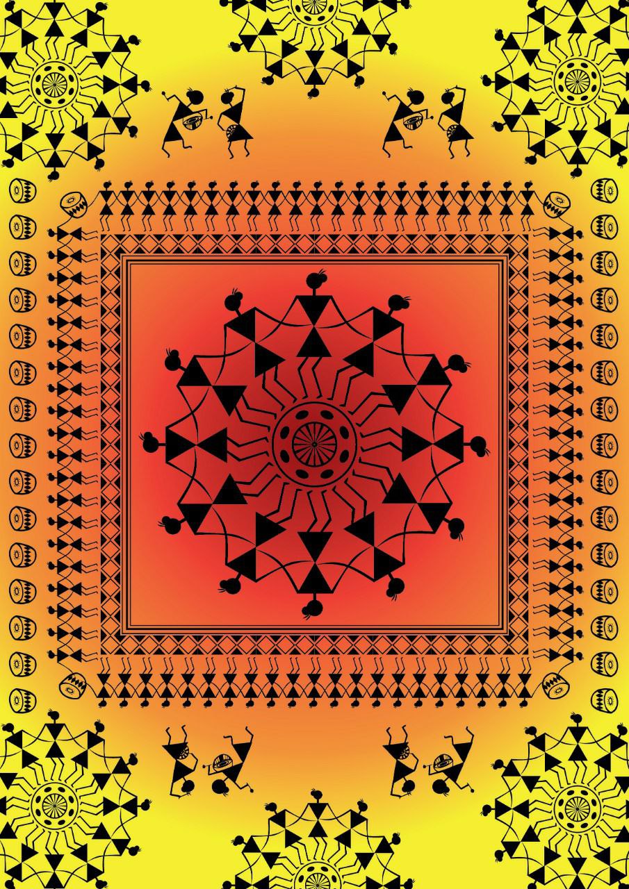 Warli dance - sunset ( Decoupage papers )