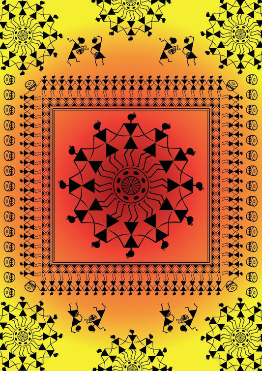 Warli dance - sunset ( Decoupage papers )