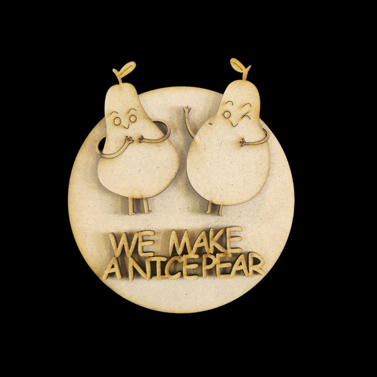 We make a nice pear - Love puns (MDF fridge magnet base)