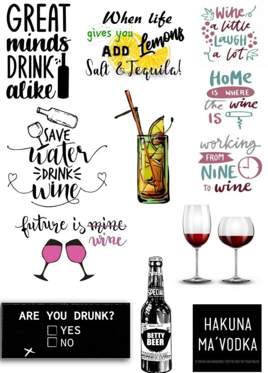 Wine quotes  ( Instant Transfer Sheets )