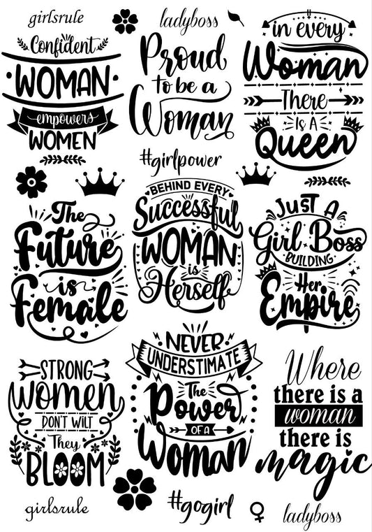 Women's Quotes ( B/w )  ( Instant Transfer Sheets )