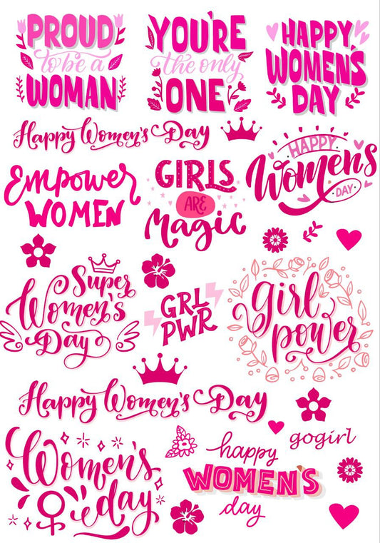 Women's quotes (pink)   ( Instant Transfer Sheets )