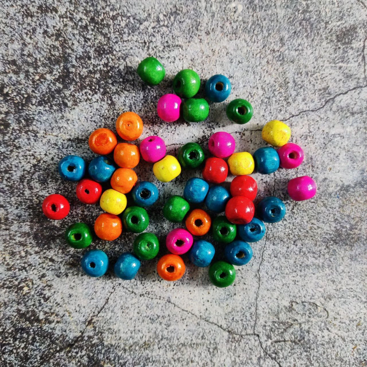 Wooden Beads - Multi Colour ( Art & Craft Embellishment)