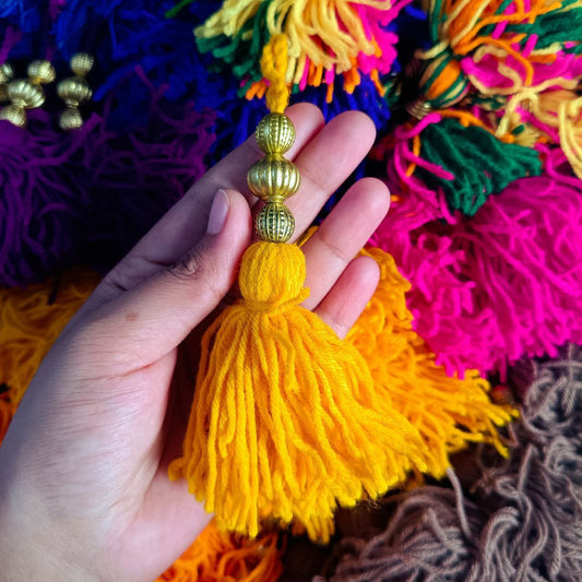 Yellow - Wool Latkan Tassel (Craft Embellishment)