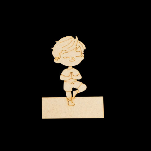 Yoga Boy (Mini Fridge Magnet Name Board) MDF