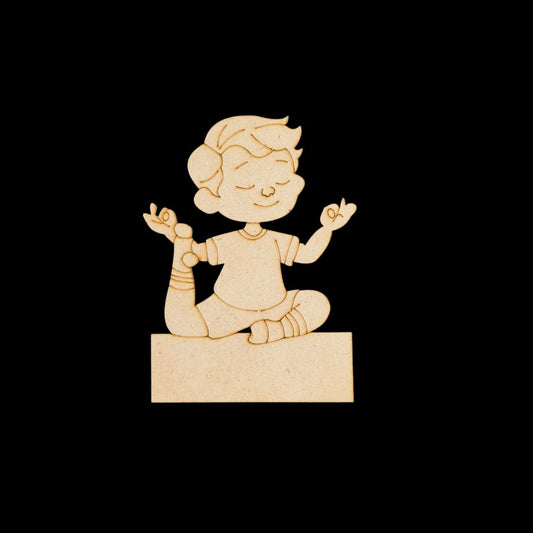 Yoga asana Boy (Mini Fridge Magnet Name Board) MDF
