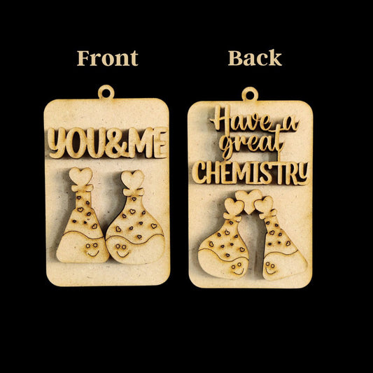 You & Me (MDF - Front back keychain base) Valentine's
