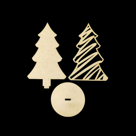 ZigZag Decorated Tree (3D DIY Desk Christmas Tree - MDF)