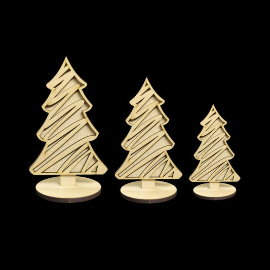 ZigZag Decorated Tree (3D DIY Desk Christmas Tree - MDF)