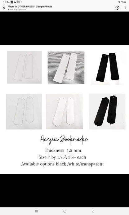 Bookmark White ( Acrylic )