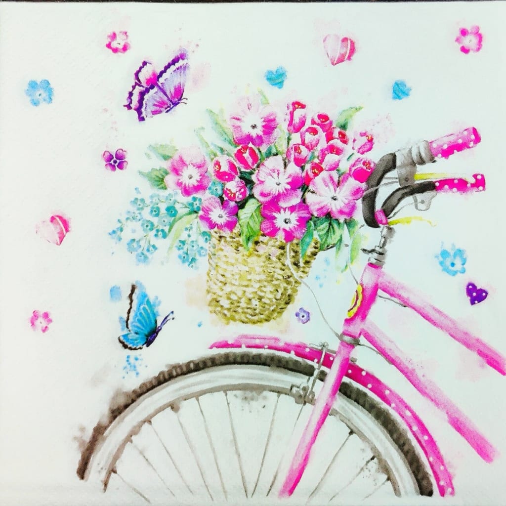 Bicycle Flower Basket ( German Napkin Tissues )