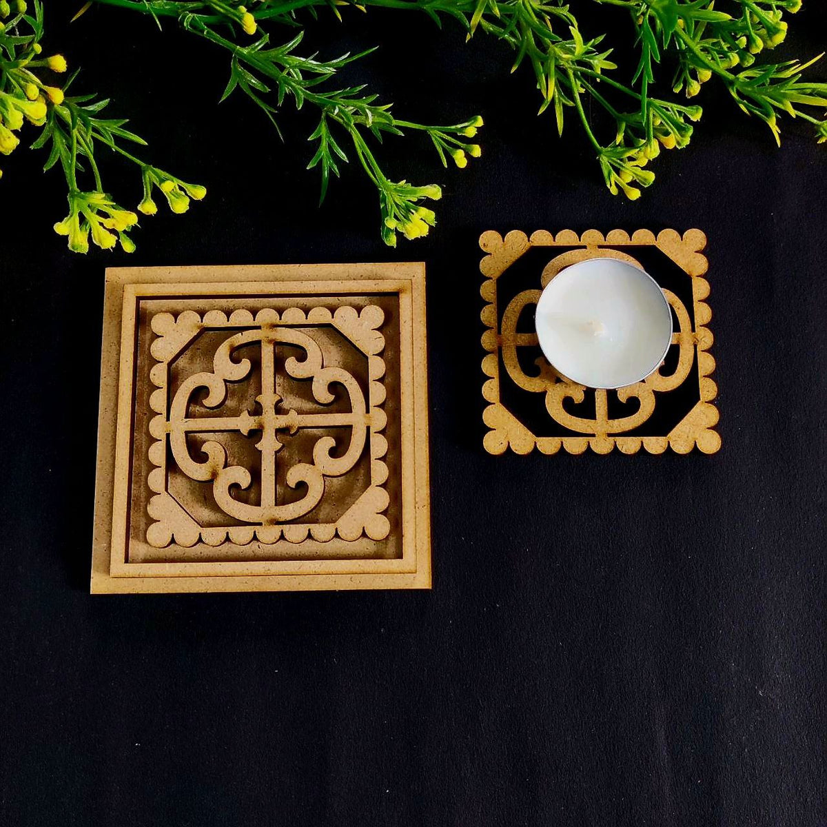 Tealight Holder / Coasters (8MM) -  1 ( MDF Diwali collections )
