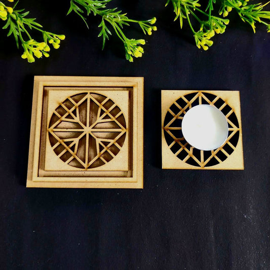 Tealight Holder / Coasters (8MM) -  2 ( MDF Diwali collections )