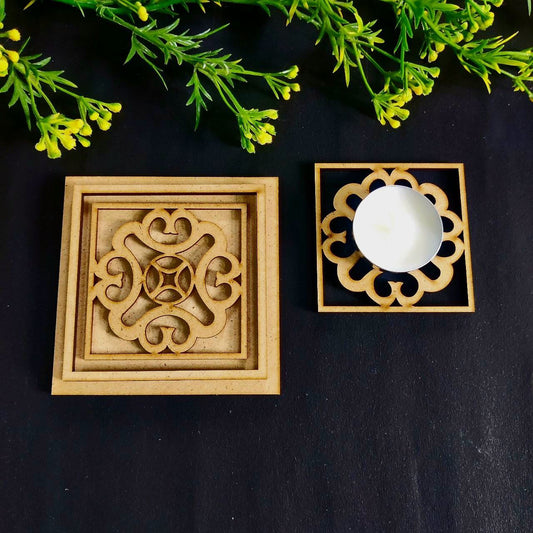 Tealight Holder / Coasters (8MM) -  3 ( MDF Diwali collections )