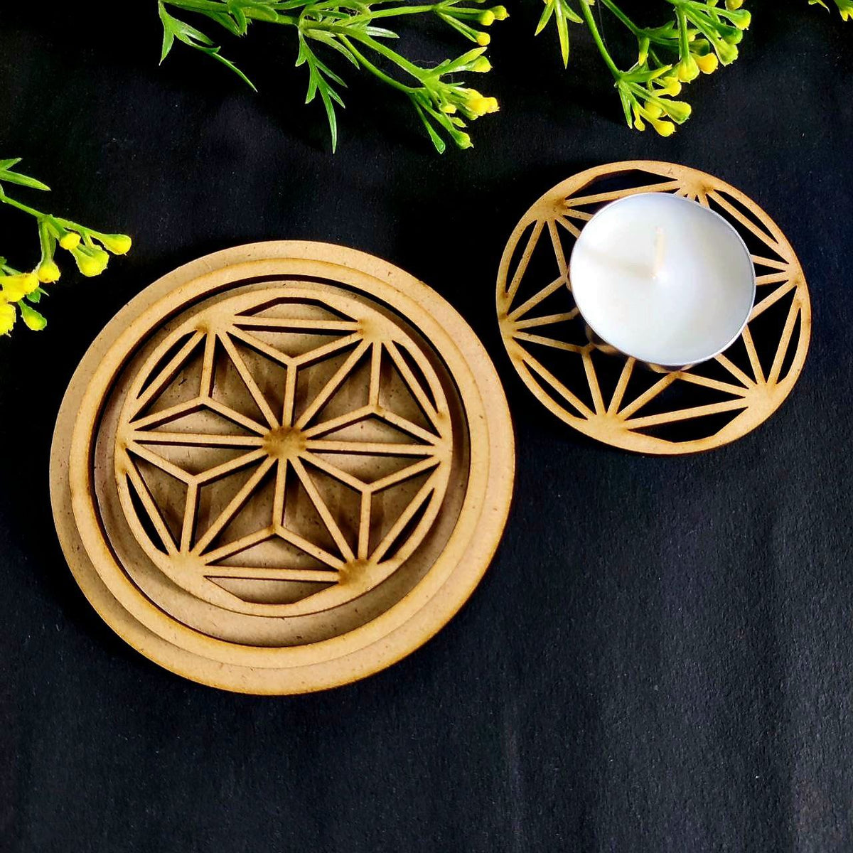 Tealight Holder / Coasters (8MM) -  1 ( MDF Diwali collections )