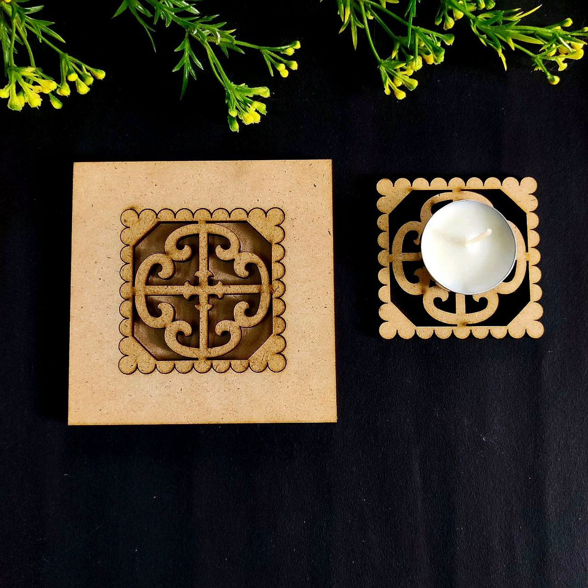 Tealight Holder / Coasters - 1 ( MDF Diwali collections ) ( 6MM )