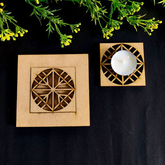Tealight Holder / Coasters - 4  ( 6MM ) ( MDF Diwali collections )