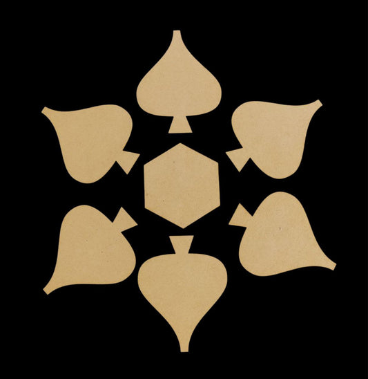Rangoli - Leaves n Hexagon ( MDF Diwali collections )