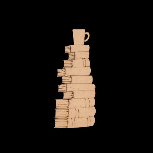Stack of Books n Coffee  ( MDF Bookmarks )