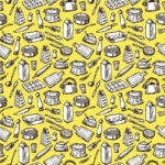Kitchen Set - yellow ( Decoupage papers )