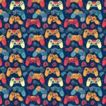 Gaming Joysticks - Seamless Pattern (Decoupage Paper)