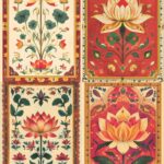 Lotus - Indian Desi Folk Art 1 (4 in 1 - Decoupage Paper)