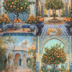 Orange Orchard Palace (4 in 1 - Decoupage Paper)