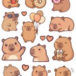 Cabybara 2 Press N Peel Stickers (UV DTF) Size A6