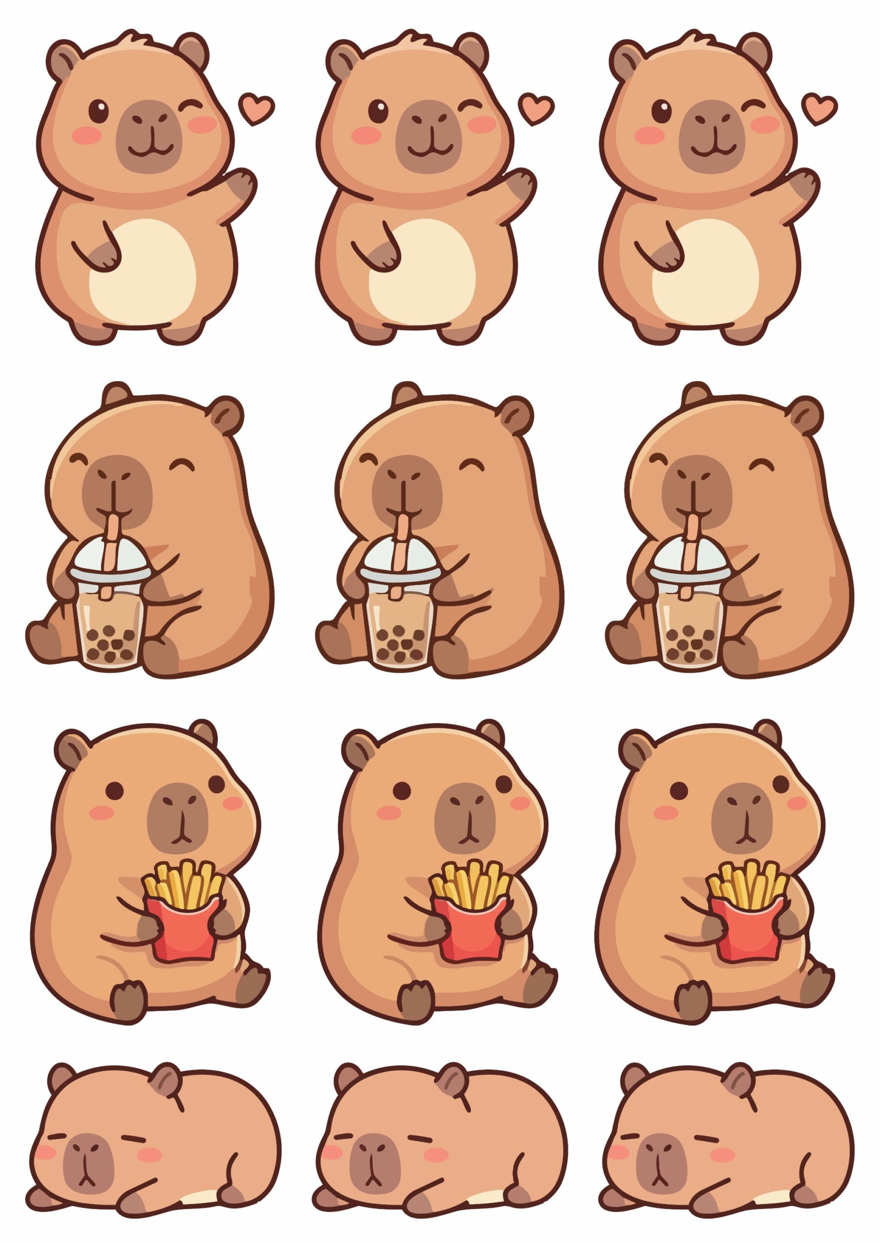 2026/06/1002142175.jpg Cabybara 1 Press N Peel Stickers (UV DTF) Size A6 - Image 1